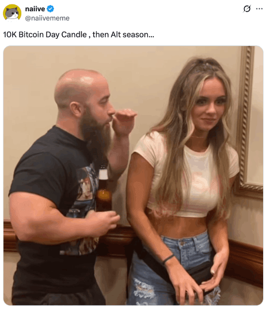 Meme about a guy explaining crypto at a party