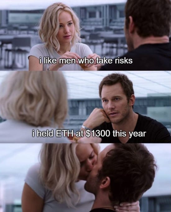 Meme about holding ETH at $1300