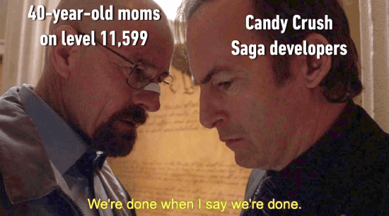 Meme about moms being obsessed with Candy Crush