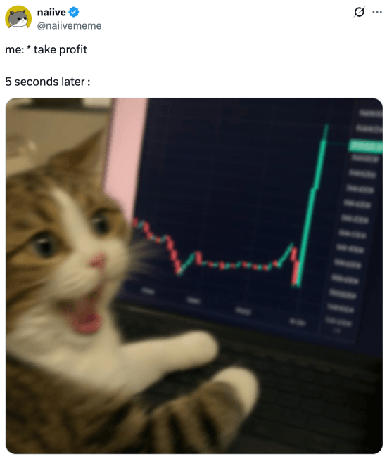 Meme about my coin going up seconds after I take profit