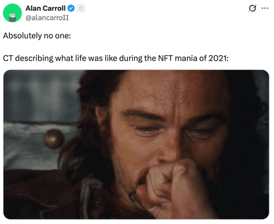 Meme about someone remembering the 2021 NFT mania