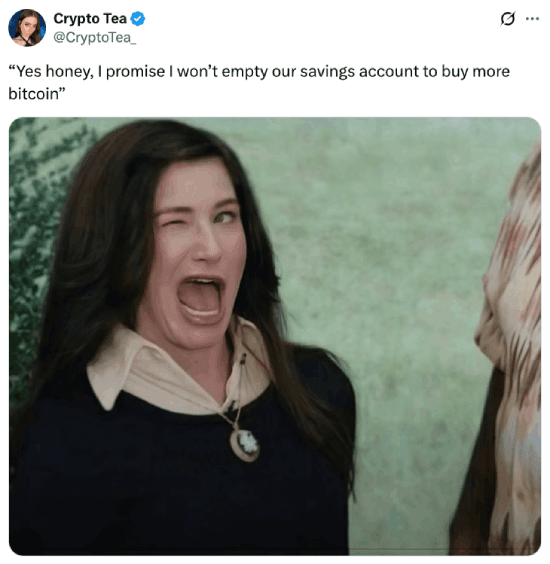 Meme about using savings to buy Bitcoin