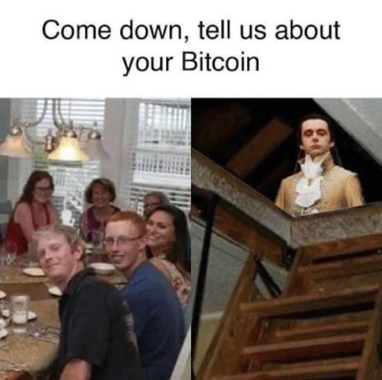 Meme about your family telling them to buy Bitcoin