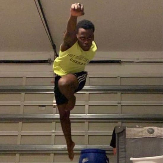 Meme of a guy jumping towards us