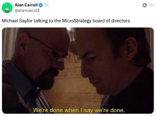 Michael Saylor talking to the board