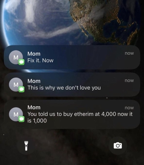 Mom mad about ETH