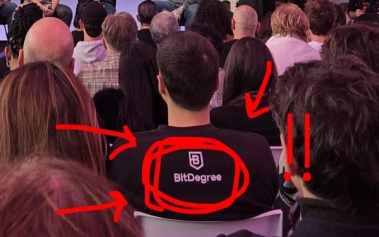 Picture of someone from BitDegree at the Ledger Op3n