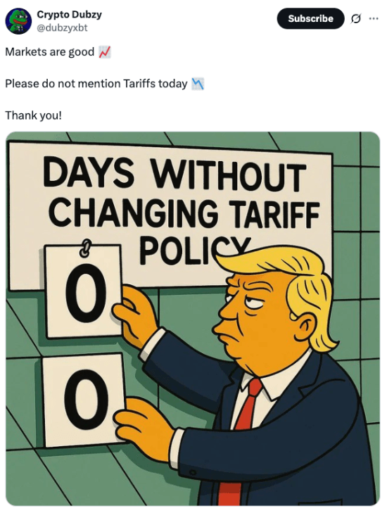 Please do not mention tariffs today
