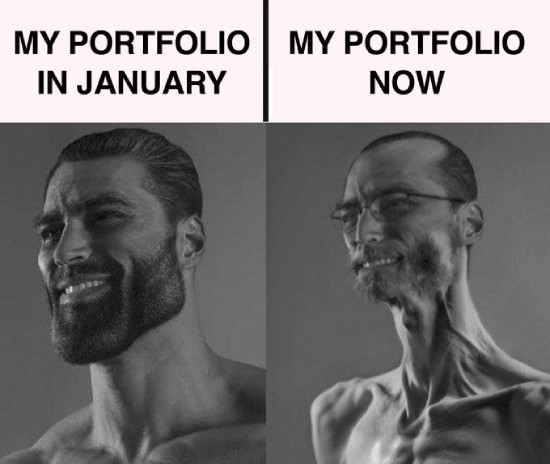 Portfolio in January vs now