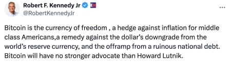 RFK tweet about Bitcoin