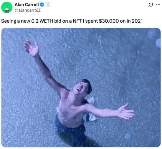 Seeing a bid on an NFT