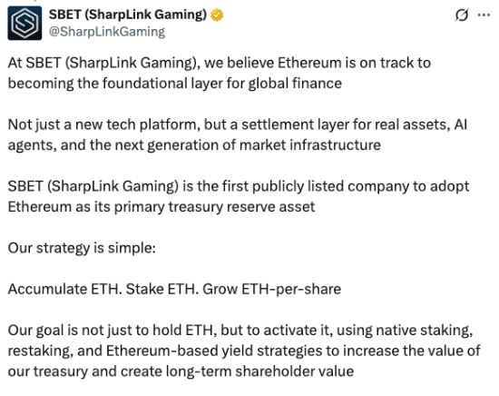 SharpLinkGaming tweet 07-16