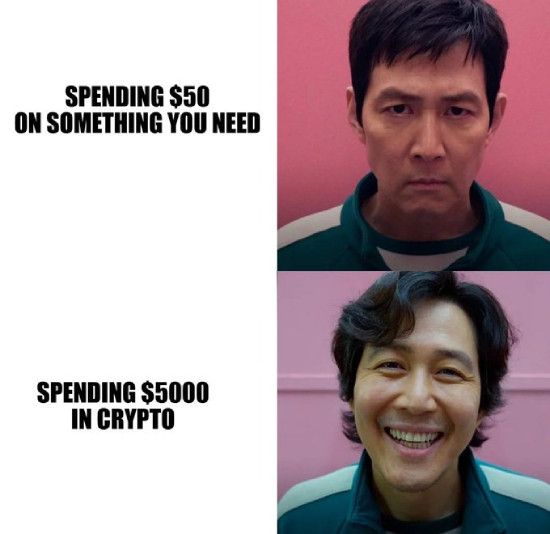 Spending money on stuff you need vs. On crypto