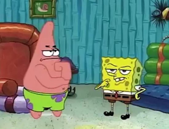 SpongeBob and Patrick thinking