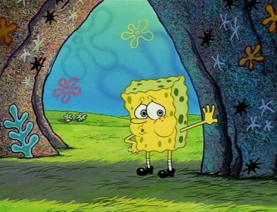 SpongeBob looking exhausted