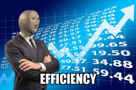 Stonks guy efficiency