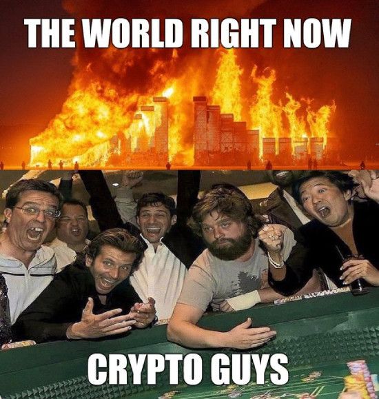 The world right now vs. Crypto guys