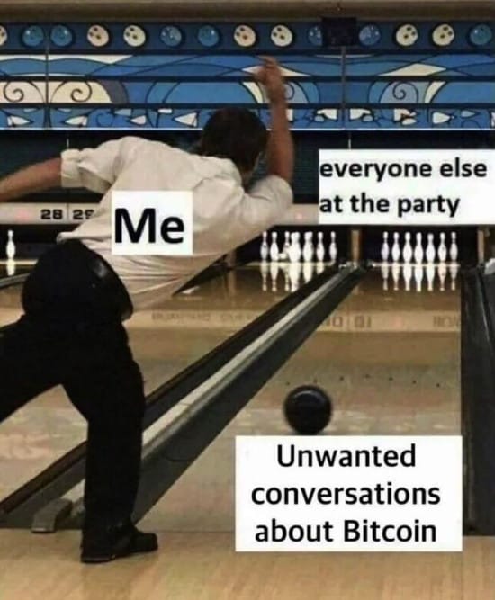 Throwing Bitcoin conversations at everyone at the party