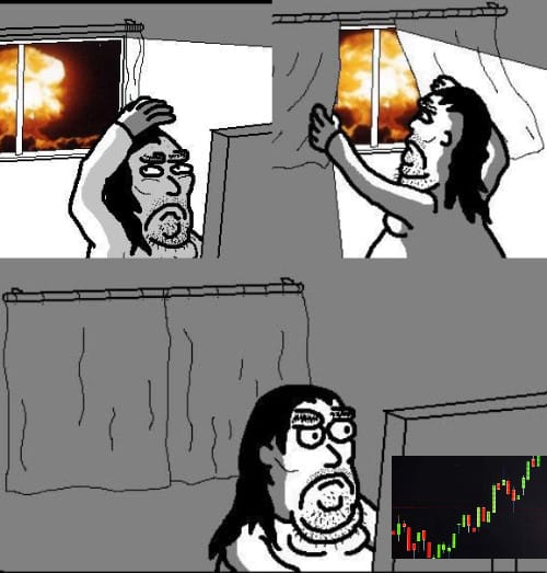 Trader closing curtains