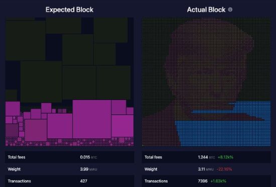 Trump embedded in BTC block