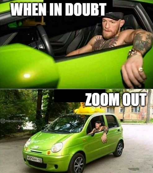 When in doubt zoom out