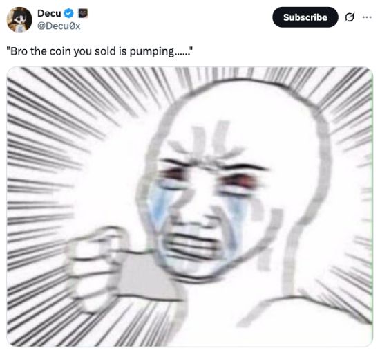 When the coin you sold is pumping