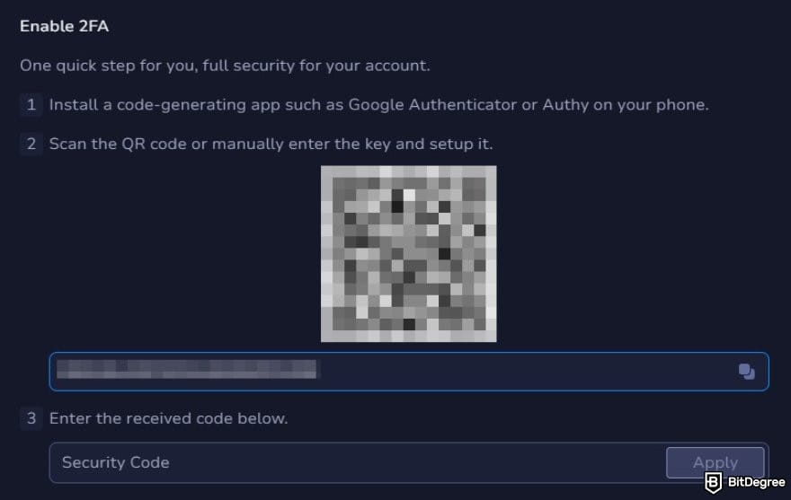 7Bit Casino review: the 2FA section on 7Bit Casino. 7Bit Casino review: the 2FA section on 7Bit Casino.