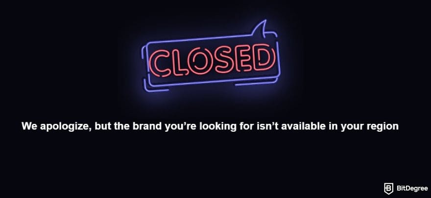 7Bit Casino review: the message page for restricted region. 7Bit Casino review: the message page for restricted region.