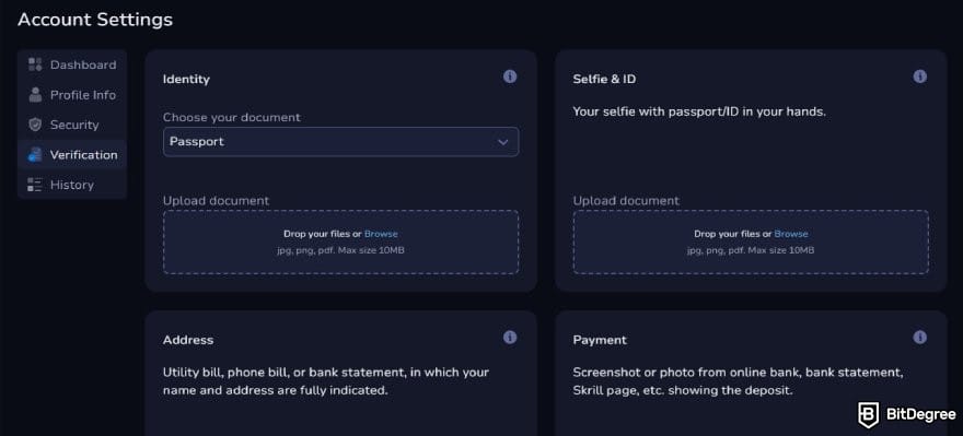 7Bit Casino review: the account verification page on 7Bit Casino. 7Bit Casino review: the account verification page on 7Bit Casino.