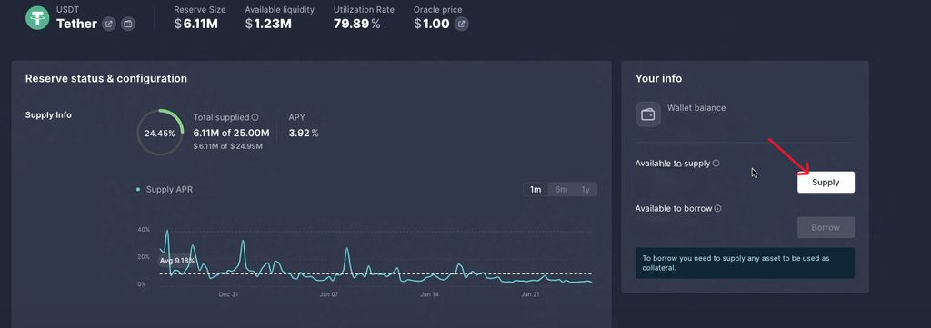 Aave review: supply.