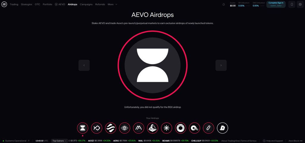 AEVO airdrop guide: available tokens for airdrops on the Aevo platform.