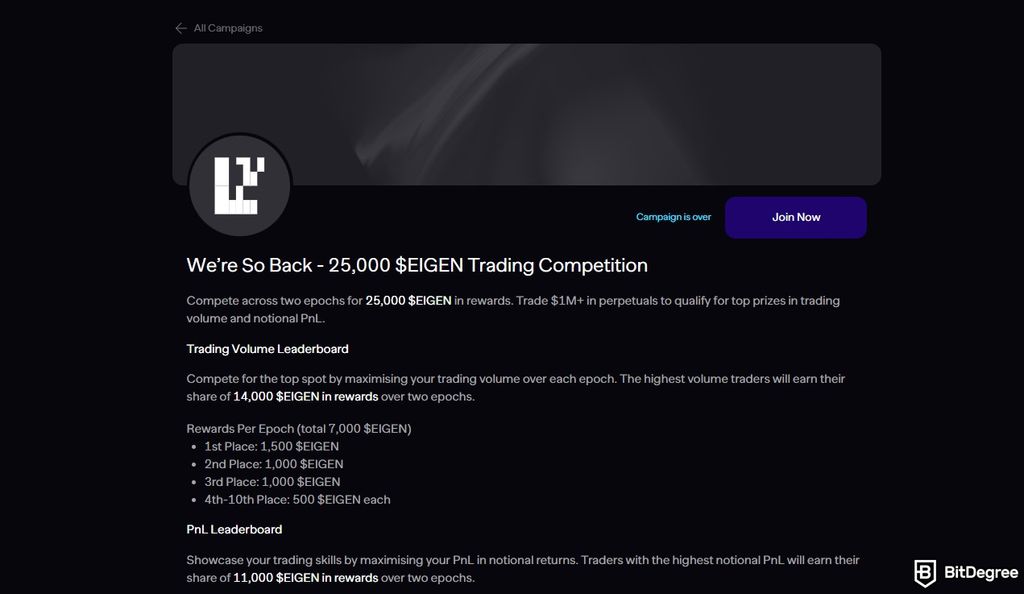 AEVO airdrop guide: the We're So Back campaign on Aevo.