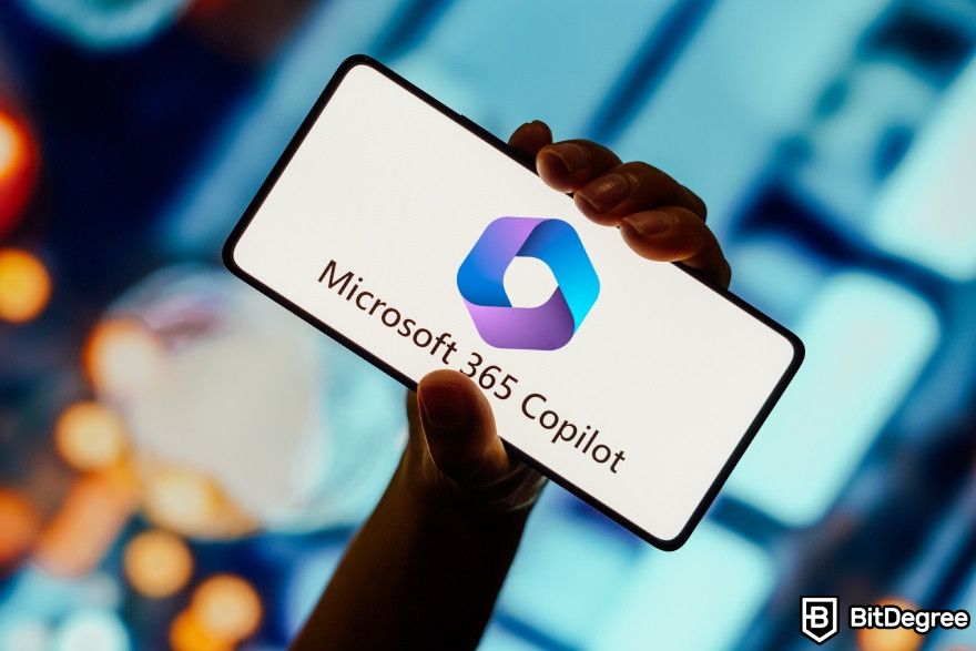 AI companies to invest in: Microsoft copilot logo displayed on a phone.