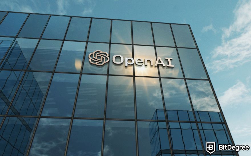 AI companies to invest in: OpenAI office building with their logo.