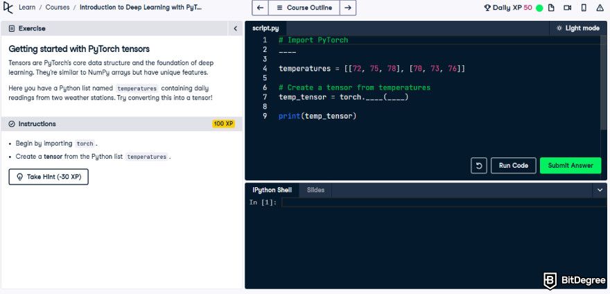 AI programming course: Introduction to Deep Learning with PyTorch course preview.