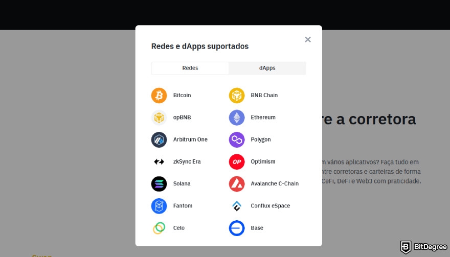 Análise da Binance Web3 Wallet: dApps suportados.