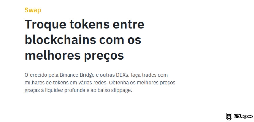 Análise da Binance Web3 Wallet: troca de tokens entre as chains.