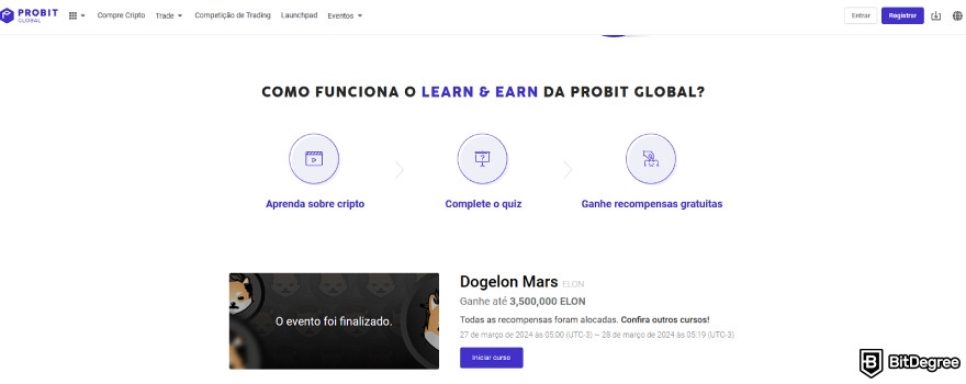 Análise da ProBit: cursos online.