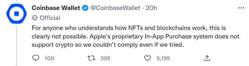 App Store Blocks Coinbase Wallet App