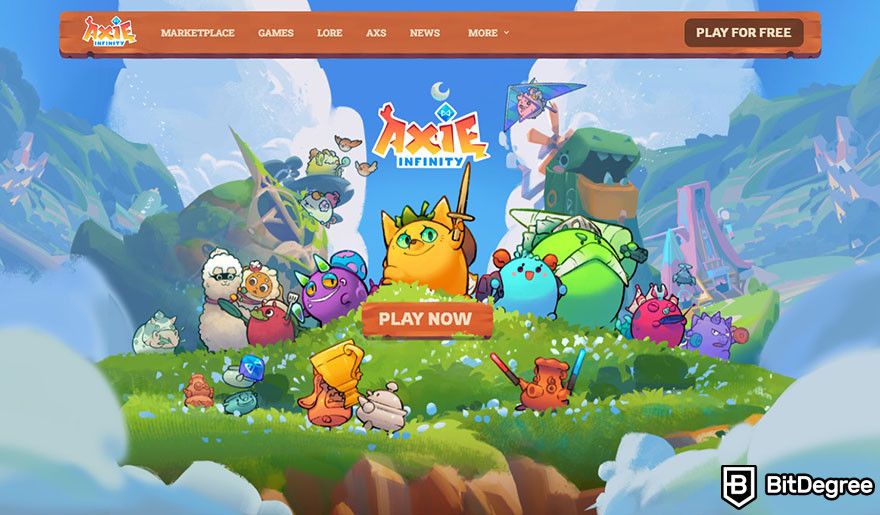 Are NFTs dead: Axie Infinity homepage.