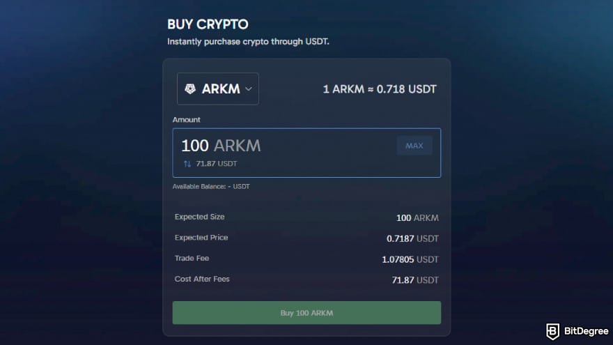 Arkham exchange review: quick buy crypto service.