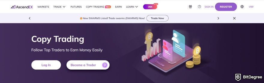 AscendEX review: copy trading.