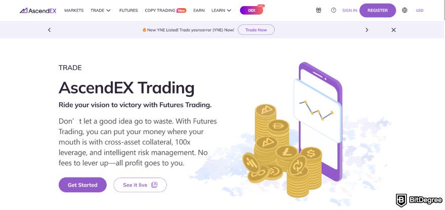 AscendEX review: futures trading.