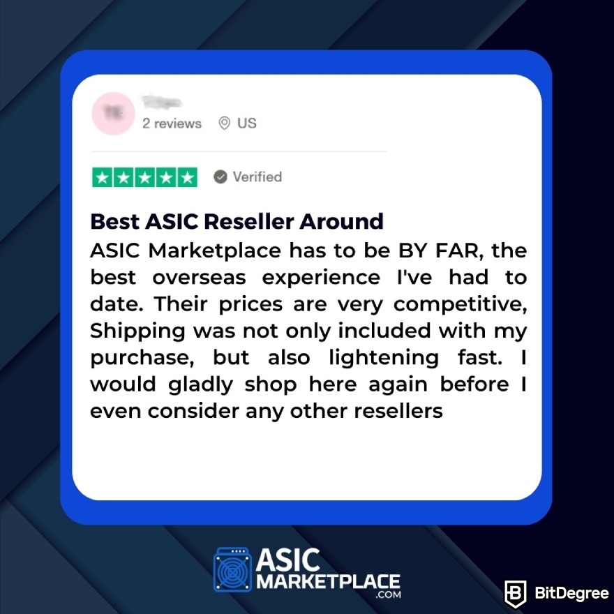 ASIC Marketplace reviews: review from user.