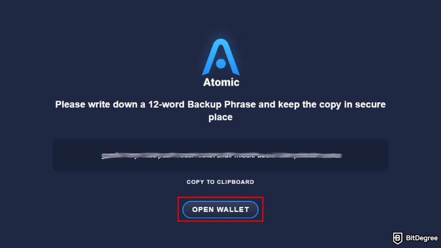 Atomic wallet promo code: write down the backup phrase. Atomic wallet promo code: write down the backup phrase.