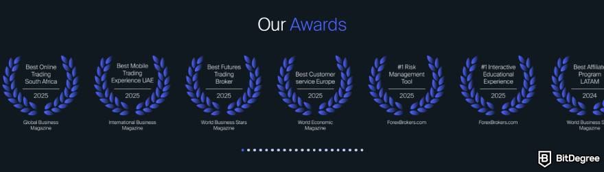 AvaTrade review: the platform's awards.
