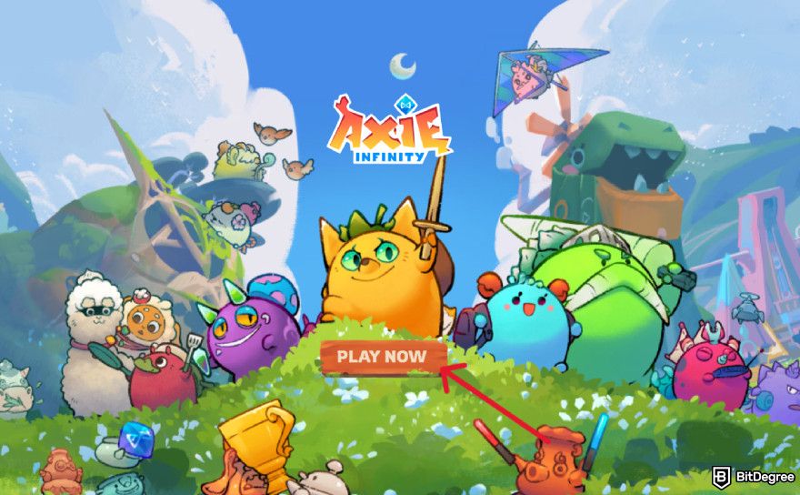 Axie Infinity review: the "Play Now" button.