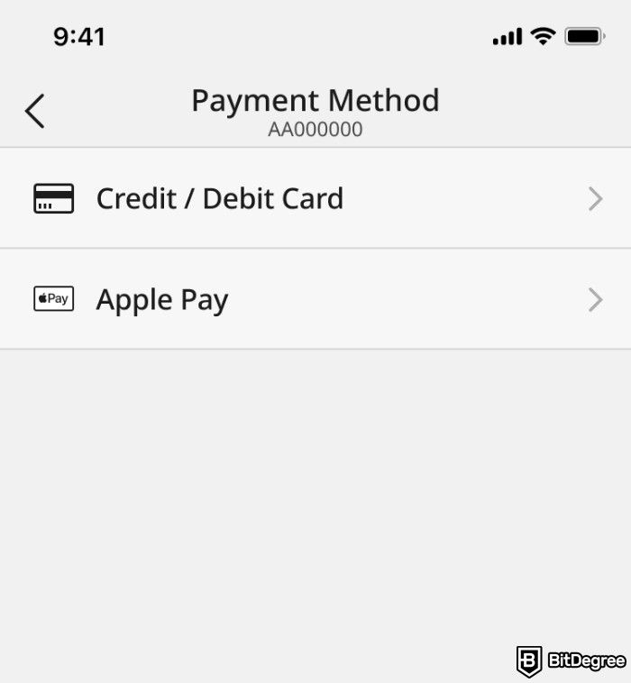 Ballet crypto wallet review: select your payment method.