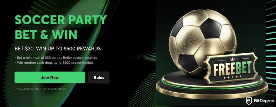 BC.GAME review: the Soccer Party Bet & Win banner on BC.GAME. BC.GAME review: the Soccer Party Bet & Win banner on BC.GAME.