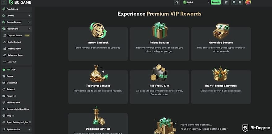 BC.GAME review: a list of Premium VIP rewards on BC.GAME. BC.GAME review: a list of Premium VIP rewards on BC.GAME.
